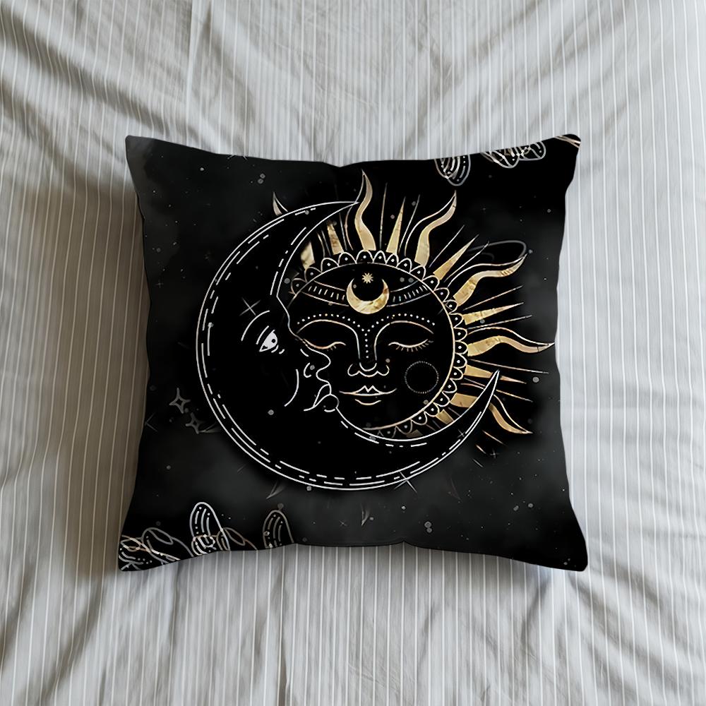 Cushion Cover Print Soft Celestial Case Sofa Living Hands Room Home Comfortable Office Decor Sun Protective Pillow Moon Covers