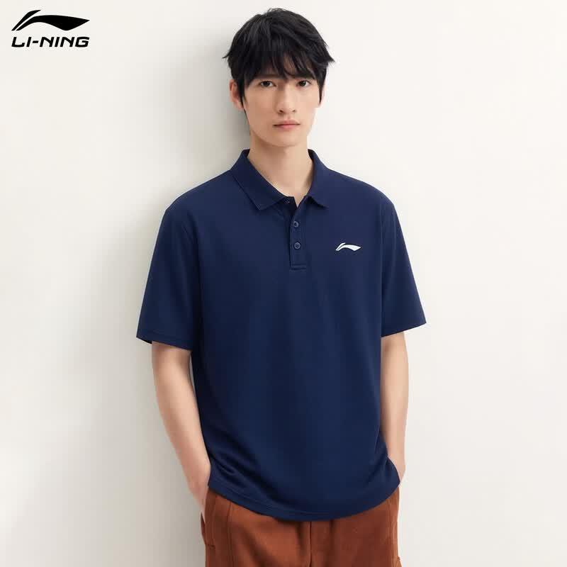 LI-NING Men's Lightweight Breathable Polo T-Shirt