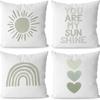 Sun Rainbow HeartPrinted Pillow Covers Pattern Cushion Cover Suitable For Sofa Bedroom Car Pillow Cover