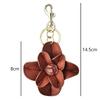 Simple Leather Flower Keychain Pendant  Camellia Keychain Pendant Portable Anti-Loss Key Ring Bag Decoration Gifts
