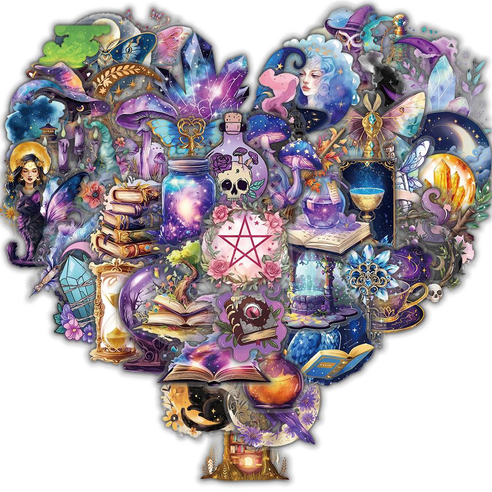 

50/100PCS Magic Planet Sticker DIY Magic Elements Handheld Materials Phone Motorcycle Suitcases Transparent Decals Sticker