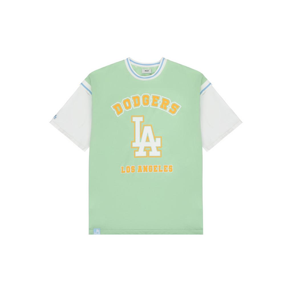New MLB Drop Shoulder Sleeve T Shirt Unisex Light Green 3ATSEC823-07KAL