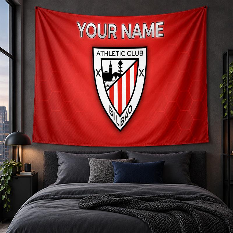Personalized Tapestry Wall Hanging Athletic Bilbao FC Pattern Art Background Cloth