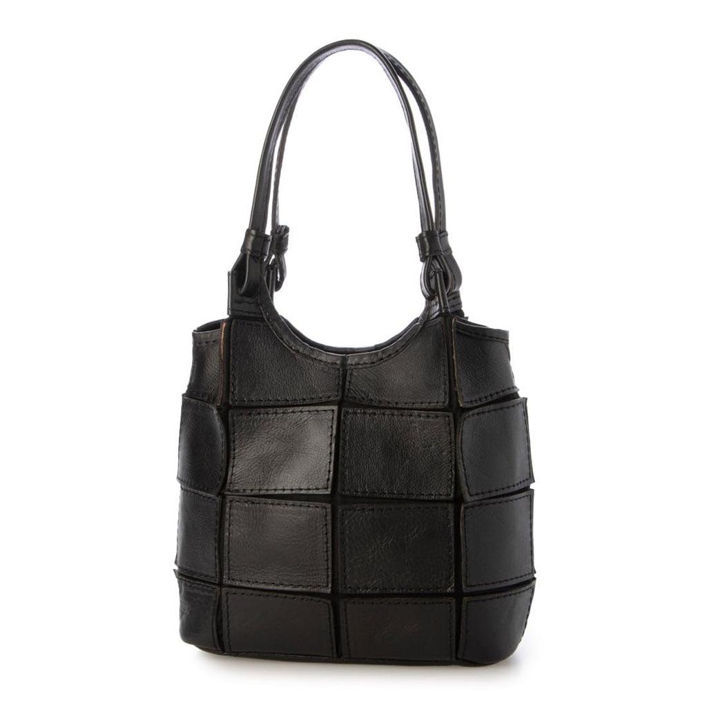 Peaks Peak Cowhide Patchwork Tote Size S Black 2-Way Bag, (Product Code 30-00-00001), Women's,