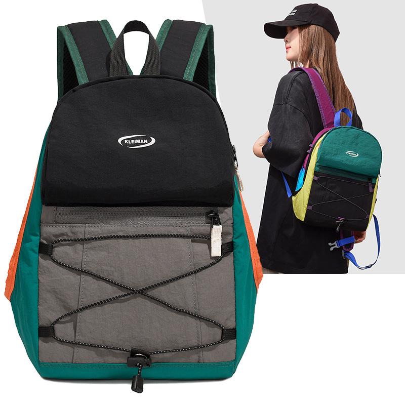 Schoolbag Lightweight Outdoor Travel Backpack Waterproof Hiking Sports Mountaineering Backpack Japanese Contrasting Color Large Capacity Versatile