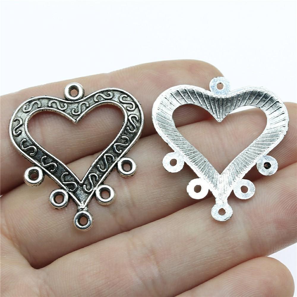 6pcs Antique Silver Color Earring Connector Charms For Jewelry Making Charms Earring Connector Jewelry Findings DIY