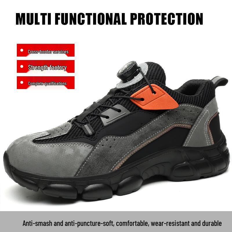 Men's Labor Protection Shoes - Anti-Smash, Anti-Puncture, Soft, Foldable, and Comfortable for Long Hours