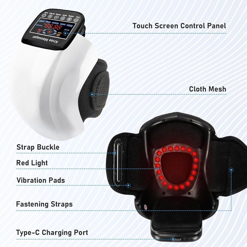 3 in 1 Electric Knee Massager Portable Vibration Hot Compress Airbag Massage Machine Rechargeable High Frequency Knee Massager