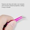 Stainless Steel Precision Eyelash Extension & Nail Art Tweezers, Beauty Tool for Lash Lifting & Rhinestones Applying