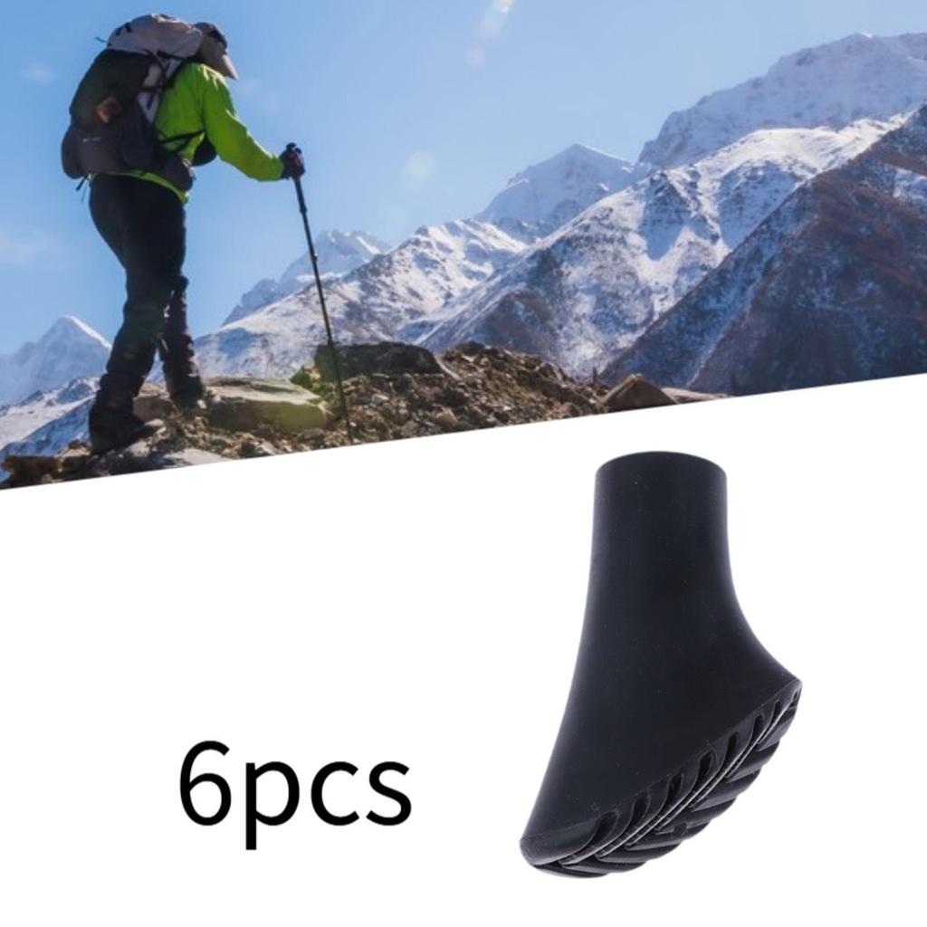 Trekking Pole Rubber Tips Lightweight Anti Slip Cane Caps Protection Pads for Hiking Safety Pole