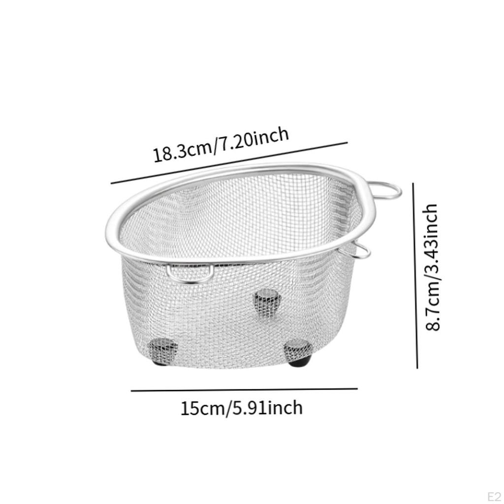 Hanging Sink Basket Corner Strainer Multifunction Quick Drainage Stainless Steel Sponge Holder