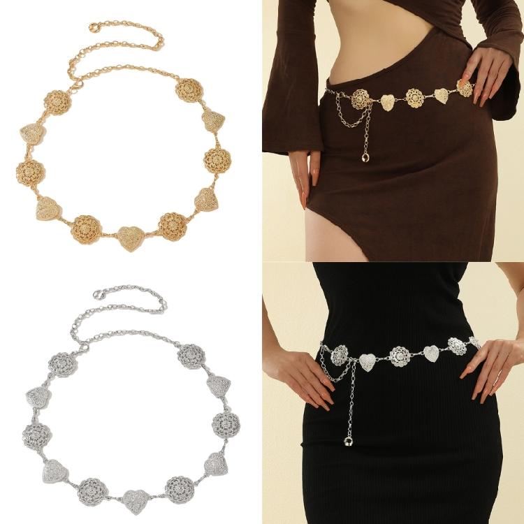Belly Chain for Dress Cowboy Waist Chain Flower Heart Women Waist Chain