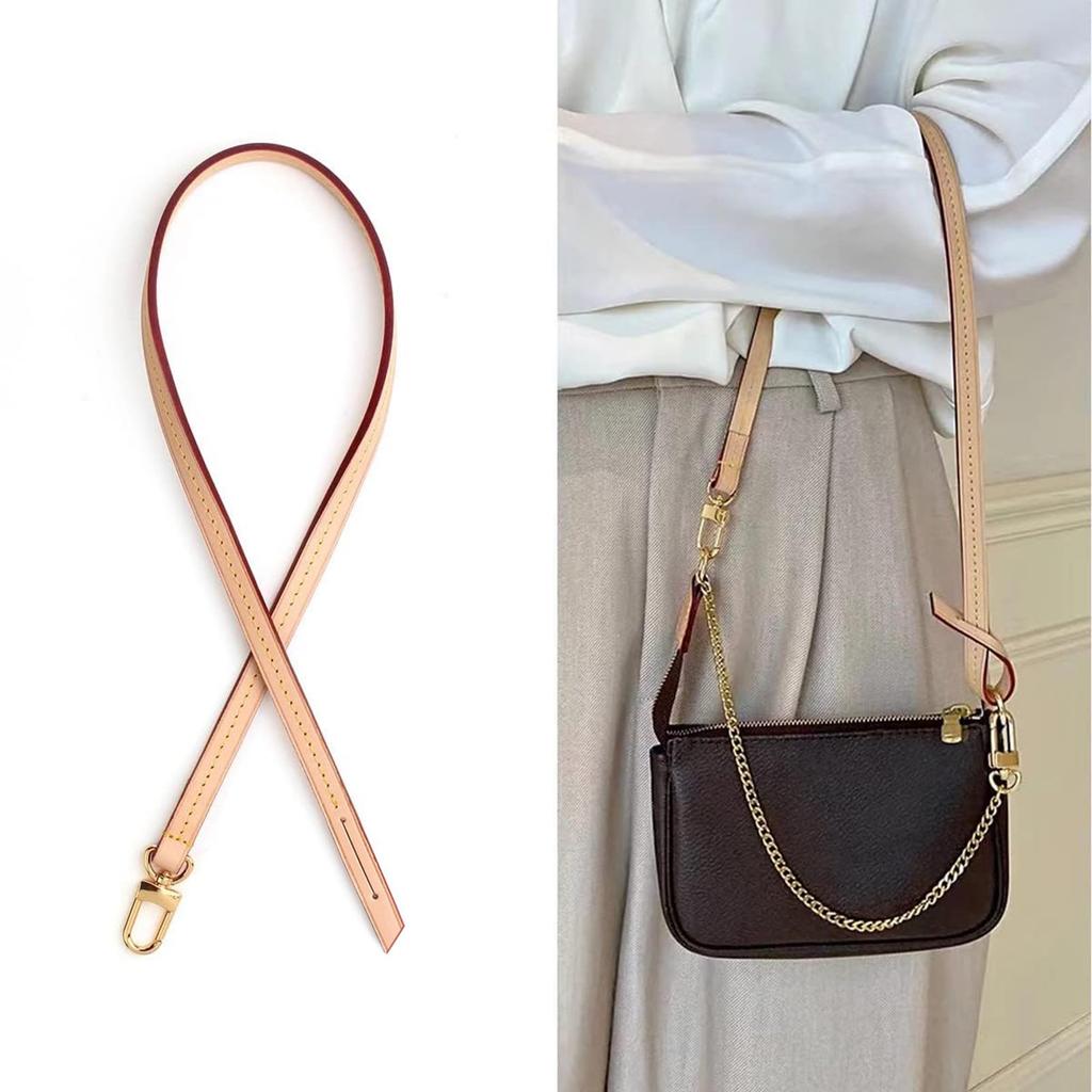 Jiesinlov Vachetta Pflanzlich Gegerbtes Leder Umhängetasche Handtasche Ersatz Schulterriemen Geeignet für SPEEDY 20 25 Breit Einzelne Länge (1cm Knopf,