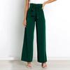 Modische Hose für den Arbeitsplatz, für Damen, lässig, weites Bein, hohe Taille, Hose mit Gürtel, Temperament, Sommer, Pendlerhose