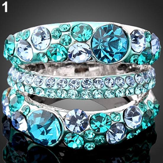 לנשים טבעת זירקוניה טבעת סגסוגת ריינסטון קריסטל מתנת תכשיטים מסנוורת