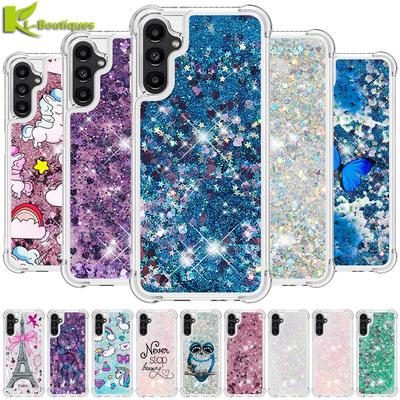 A54 SM-A546B dėklas skirtas Samsung Galaxy A54 viršelis animacinis smėlio laikrodžio dinamiškas skystas dėklas Samsung A 54 A34 A14 5G telefono dėklai