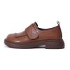 [Customized] Small leather shoes, playful big head women's shoes in autumn and winter, retro first-layer cowhide Velcro loafers manufacturer