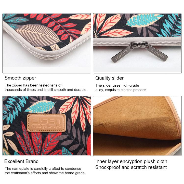 Lisen 11,6-calowe etui-pokrowiec Kolorowe Liście Zamek Błyskawiczny Teczka Torba do Noszenia