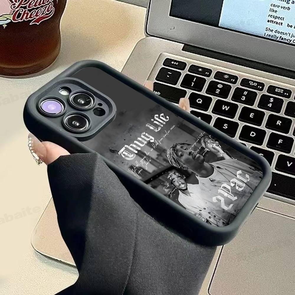 2Pac Hip Hop Singer Phone Case For IPhone 17 16 15 14 13 12 11 Pro Max Mini Plus Soft TPU Back Cover