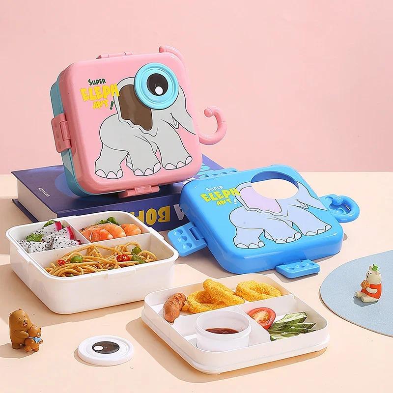 

1PC 3D Cartoon Kids Bento Box Leakproof Lunch Containers Cute Lunch Boxes for Kids Square Microwave Safe Lunch Food Container