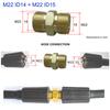 High Pressure Washer Car Washer Hose Extension Connector Adapter M22 Male ID14 - M22 Male ID15