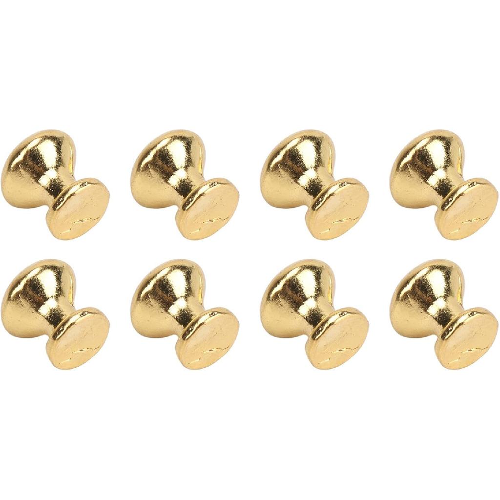 JTLB 8pcs 1:12 Scale Miniature Round Head Pull Handle Metal Simple Dollhouse Door Handle Knobs (Golden)