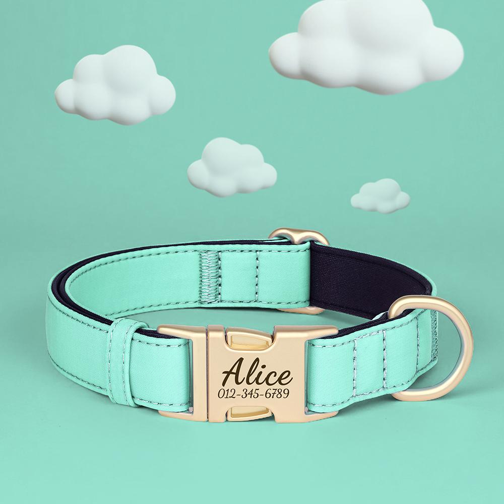 Colorful Dog Collar Customized Nylon Dog Collars Durable Pet Necklace With 8 Colors Padded for Small Large Dogs New Engraving