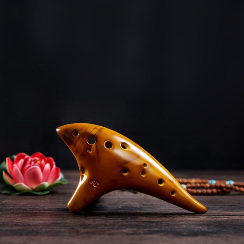 12 Holes Alto ToneC Ceramic Ocarina for Children / Adults / Beginners with Song Book Neck Cord Carry Bag,Good Musical Instrument