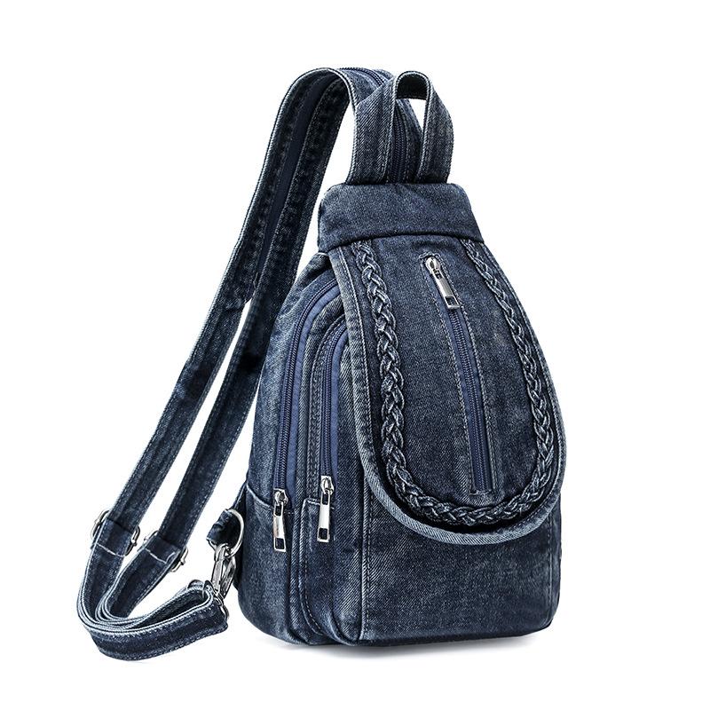 Small Backpack Women's Lightweight Retro Large Capacity Chest Bag Multi-function Backpack