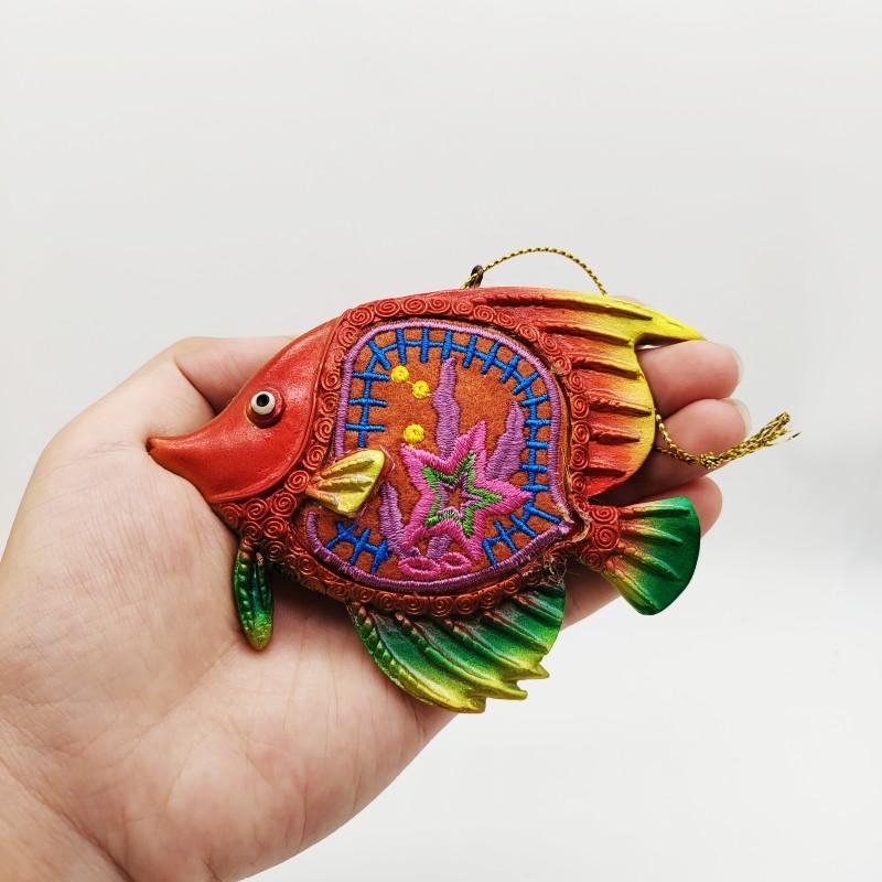 Bali Touristensouvenir Kreativer Kühlschrankmagnet Harz Stickerei Fisch Magnetische Kühlschrankmagnete Bemaltes Dekoratives Kunsthandwerk