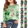 Girls Long Sleeve T Shirts Kids Fall Tops Crewneck Printed Basic Tees Saint Patrick's Day