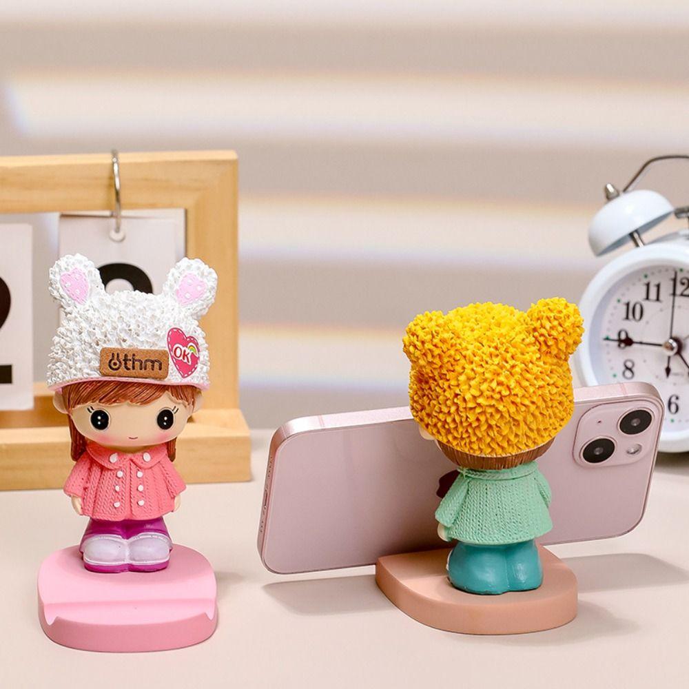 

Смола пара кукла держатель телефона фигурка модель мультфильм телефон кронштейн игрушка подарок