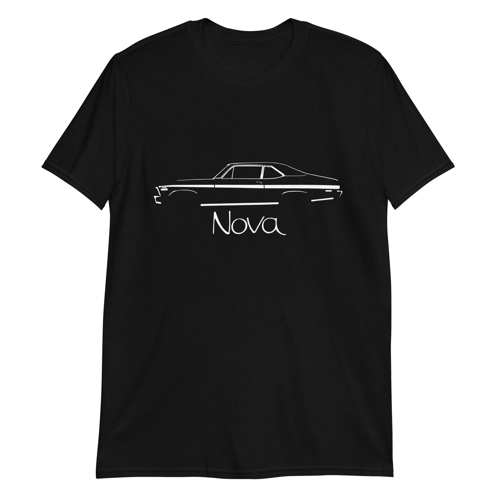 1972 Chevy Nova Black Silhouette American Muscle Car Owner Gift T-Shirt L