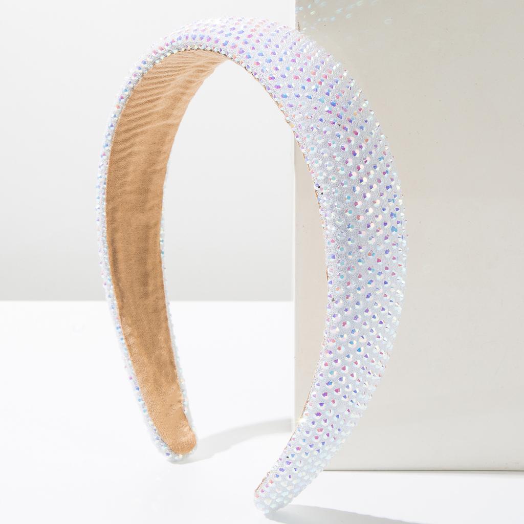 New Wide Brim Diamond-Laid Hairband Full Diamond Shiny Trendy Party Headband Simple All-Match Hair Accessories