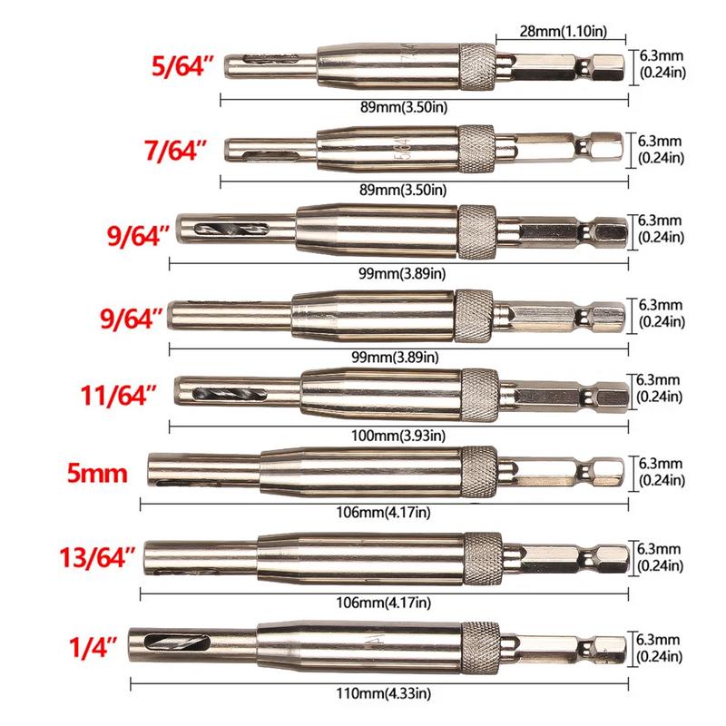Wood Countersink Drill Bit Set Positioning Punches Chamfer Drilling Tools Countersink Bit Hinge Drill Holes Opener Tool Set