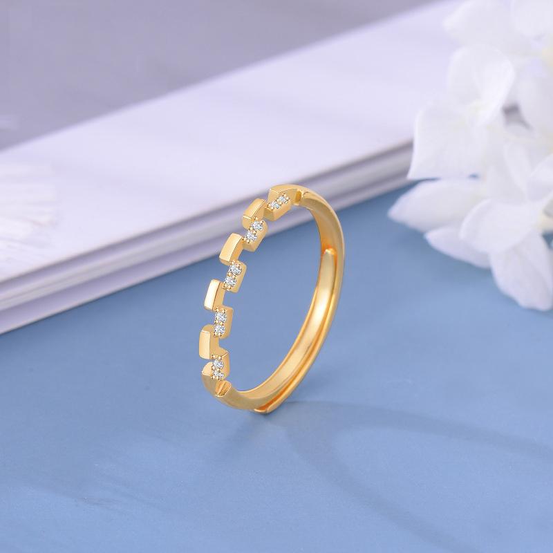 

Маленькое квадратное женское кольцо с простым темпераментом из стерлингового серебра 925 пробы