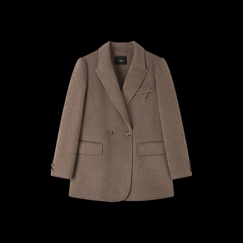 Women's Elegant Double-faced Wool Lapel Coat