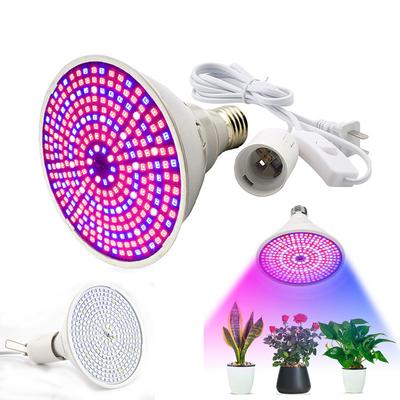 Pełne spektrum 290 LED Roślina Roślina Lampa Żarówki E27 AC Zasilacz Kabel Hydroponika Szklarnia Dom Kwiaty Wnętrza Warzywa Oświetlenie
