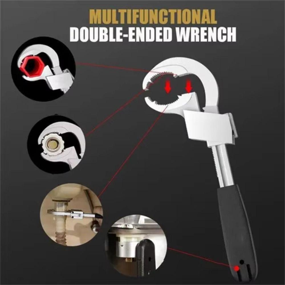 Large Opening Universal Adjustable Wrench Plumbing Repair Tool Sink Installation
