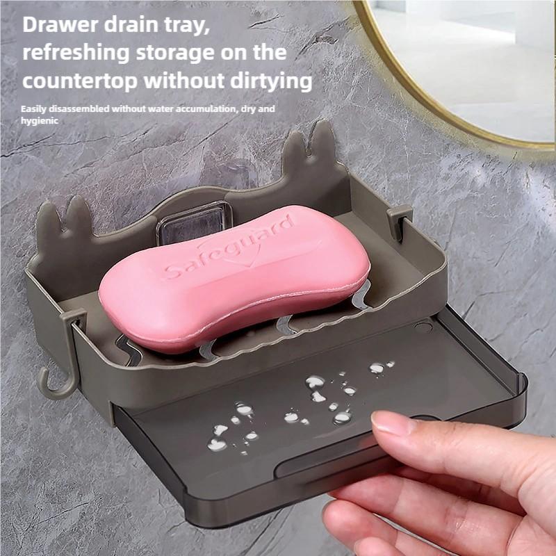 

New Bathroom Dish Plate Case Home Shower Container Soap Box Plastic Soap Box Dispenser Soap Rack Gift Hook 5*8*13CM чорний