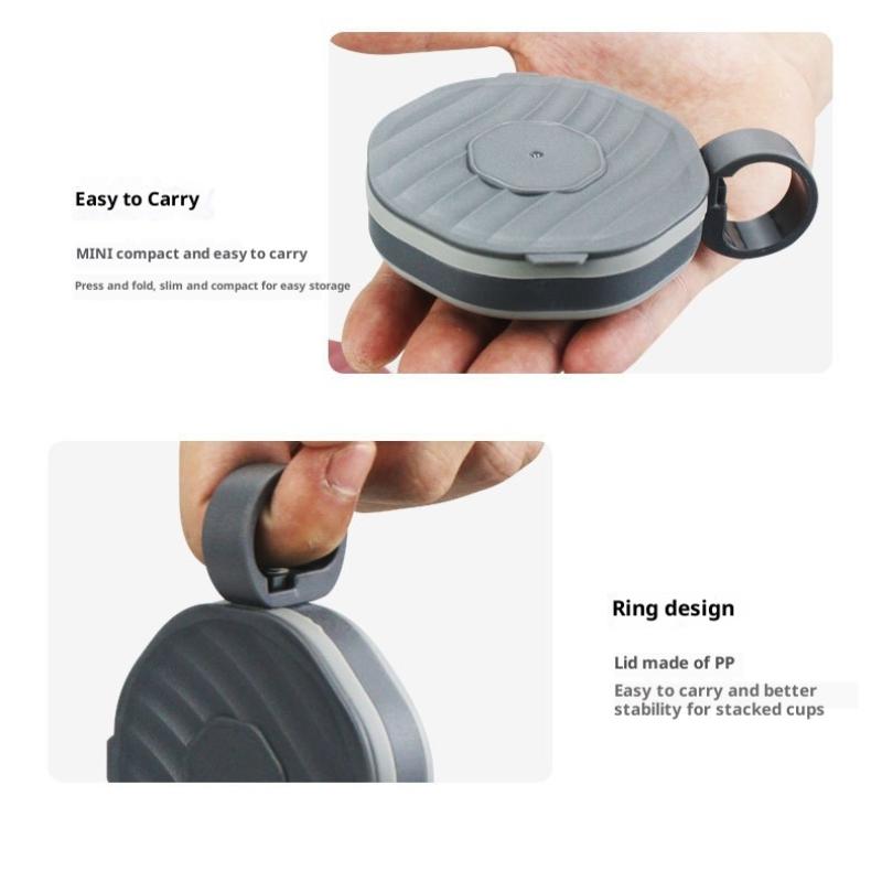 Silicone Folding Coffee Cup Portable Outdoor Folding Water Cup Travel Carrying Cup With Lid Mouthwash Cup For Camping And Hiking