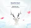 Exquisite S925 Silver Antler Necklace with Freshwater Pearl - Ideal Christmas Gift