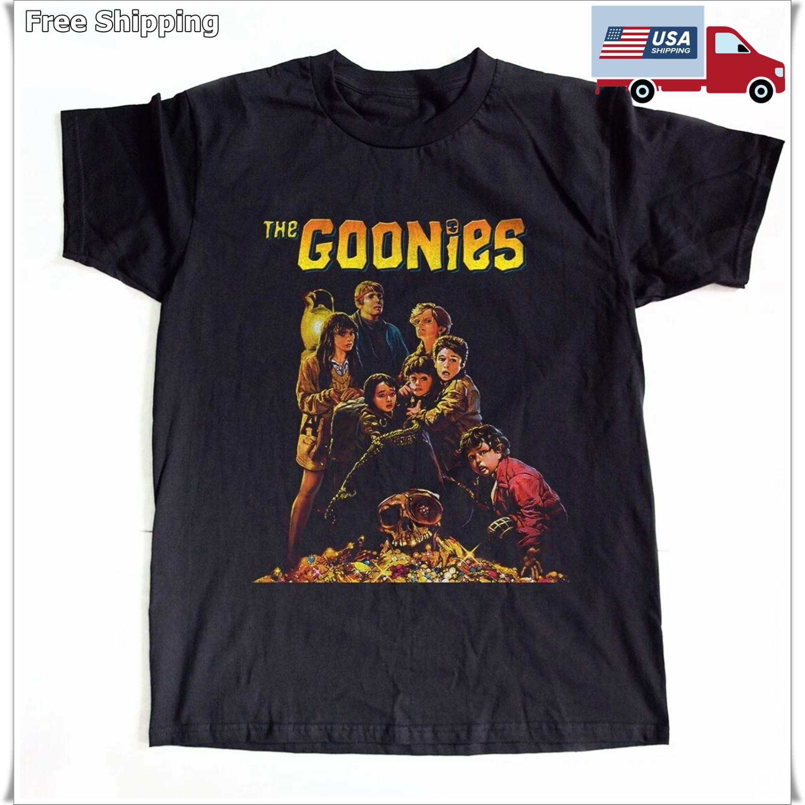The Goonies Adventure Movie Heavy Cotton Black T-shirt Size S-5XL XXXL