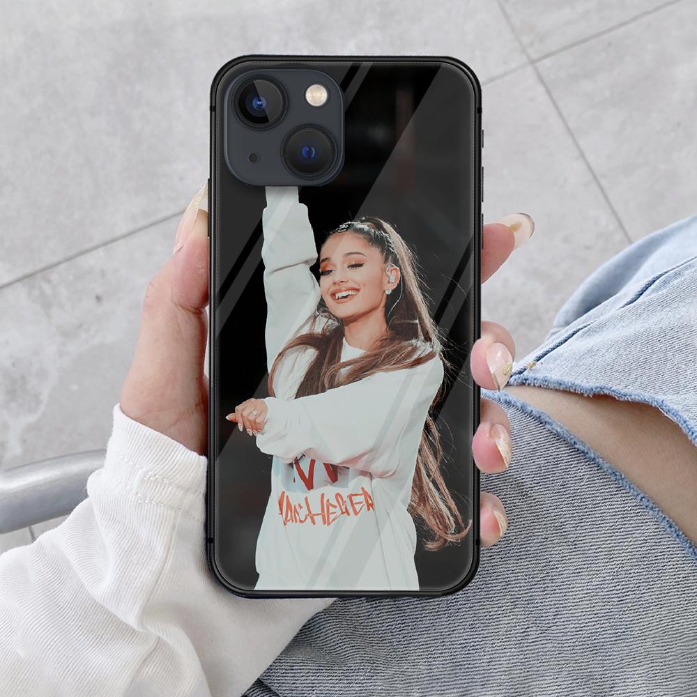 Ariana Grande Fashion Girl Tempered Glass Phone Case Cover For IPhone 6 7 8 11 12 13 X Xs Xr Pro Max Plus Samsung Galaxy Xiaomi Redmi Tpu Hot Cover