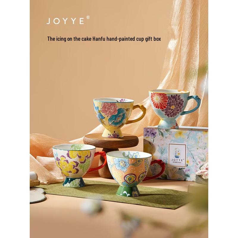 JOYYE Hand-Painted Camellia Ceramic Mug