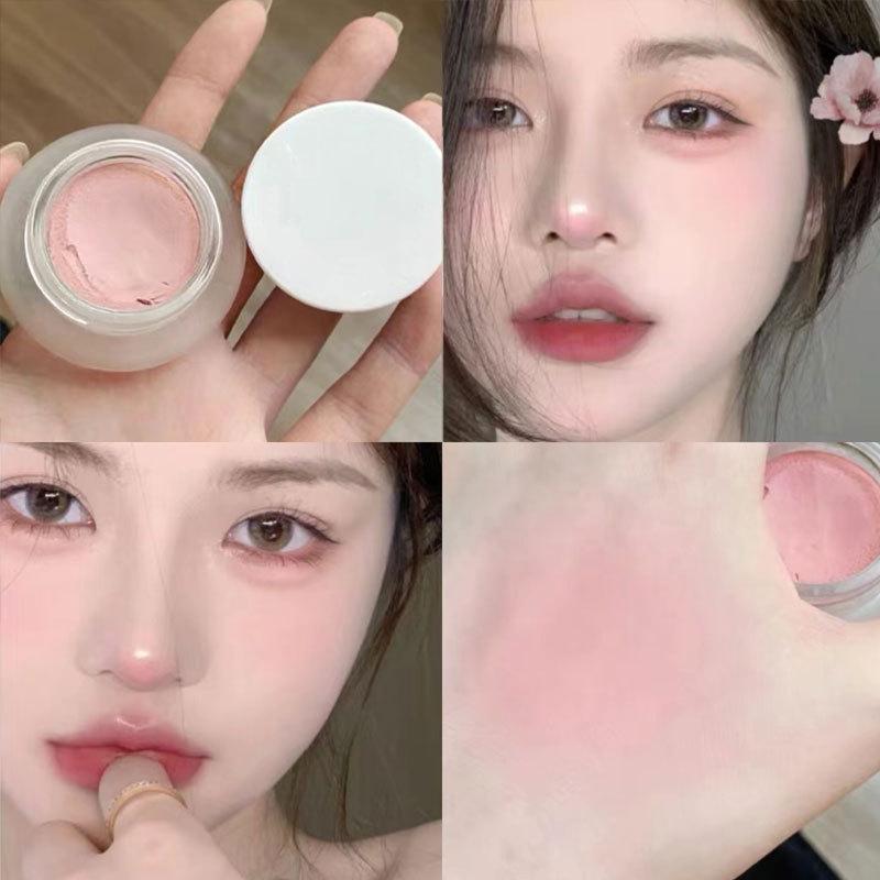 Light Makeup Nude Blush Cream - Natural Complexion Enhancer & Brightening Matte Blush