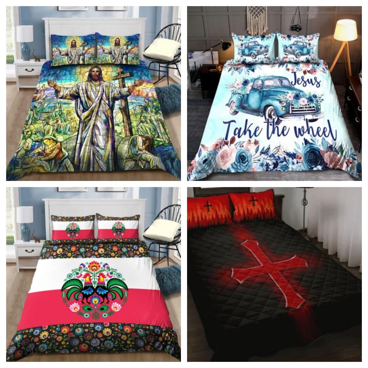 

Комплект постільної білизни Ісус Take The Wheel Декор для спальні Single 135x200cm