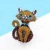 Lovely Design Cat Brooches Rhinestone Vintage Pin Feminine Style Animal Brooch  Party Accessories