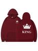 Women's Crown Print Loose Hoodie - Thickened Autumn/Winter Pullover