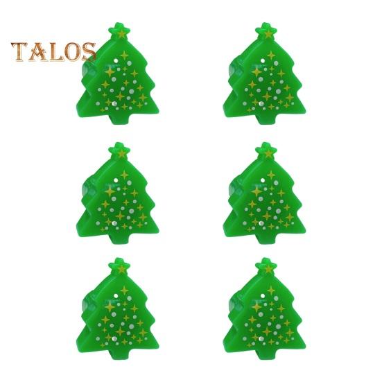 6/24Pcs Christmas Ring Holiday Party Finger Lights Santa Snowflake Tree Snowman Reindeer Glowing Ring Festive Light-up Toys